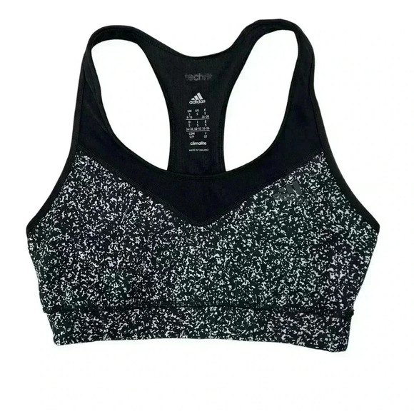 Adidas Techfit Climalite Micro Camo Sports Bra Gray Black Womens Size Small - Picture 1 of 6